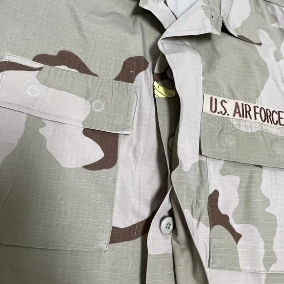 US Air Force Combat Military Coat Desert Jacket Medium Regular Camouflage Beige - Picture 10 of 16